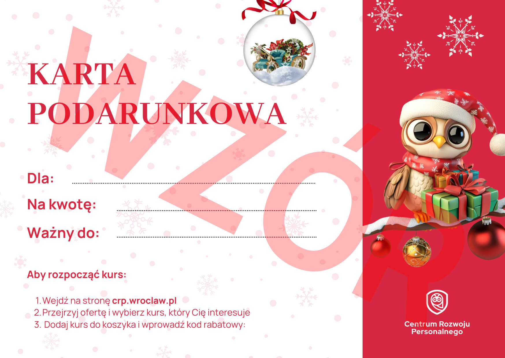 Wzór karty podarunkowej